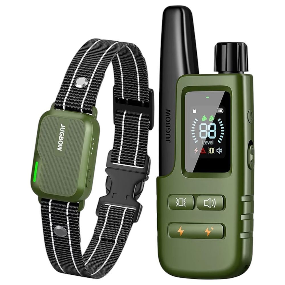 NIB Jugbow Dog Training Collar with Remote, 4200ft Range, Waterproof | Green